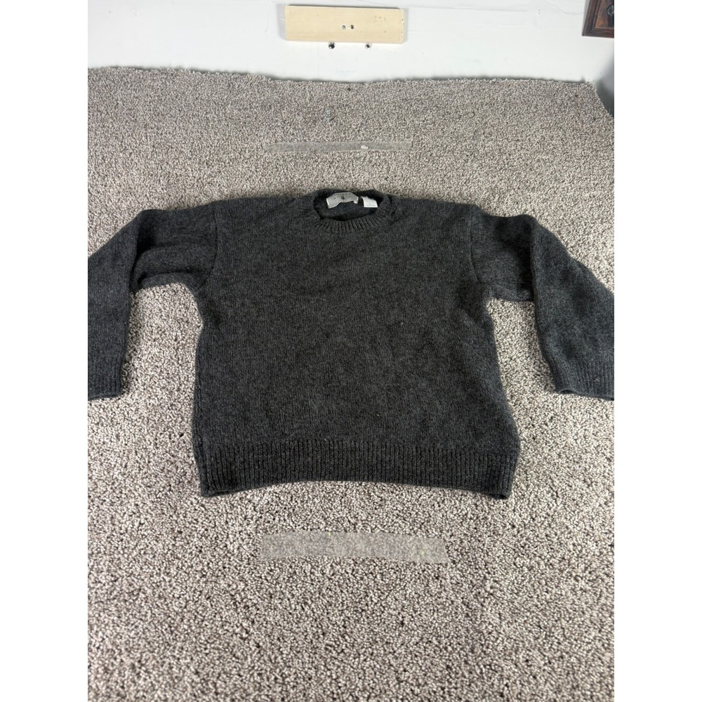 Segreto Mens Charcoal Gray Angora Wool Blend‎ Crewneck Sweater Made in Italy L